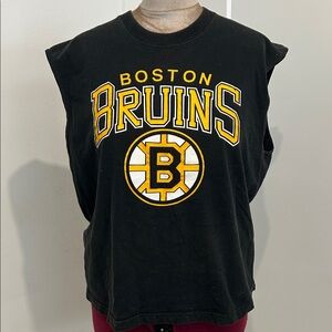 90’s Vintage Logo 7 Boston Bruins NHL hockey Sleeveless t-shirt |Size Large